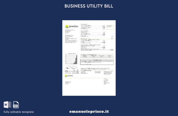 stile verificato Modello di bolletta delle utenze aziendali di Grenada Electrici